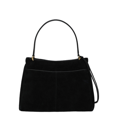 Rodeo Medium Suede & Smooth Calfskin Handbag - Black