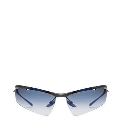 Cat-Eye Boomerang Mirror Blue Sunglasses