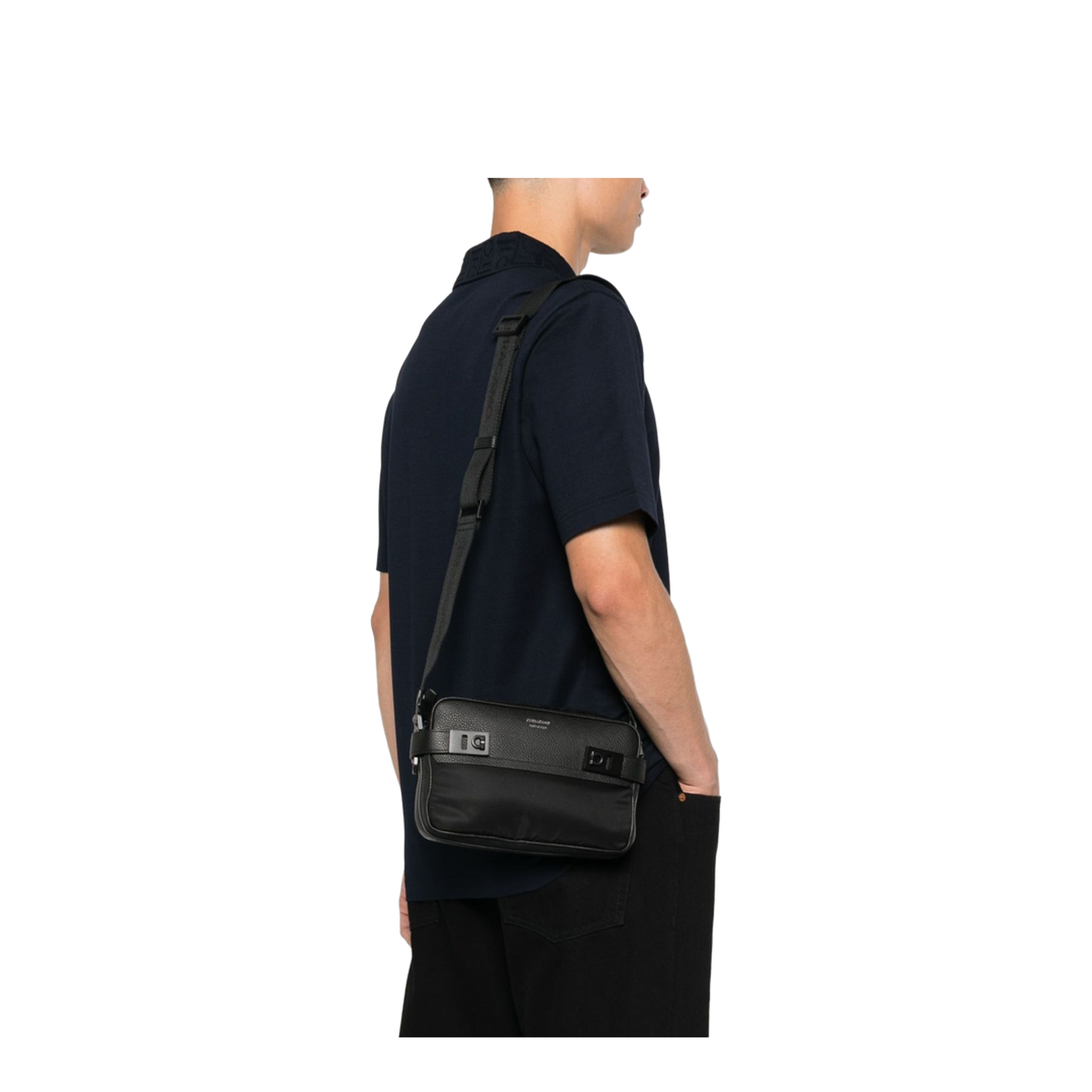 Nylon Crossbody Bag in Black