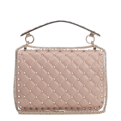 Medium Nappa Rockstud Spike Bag in Poudre