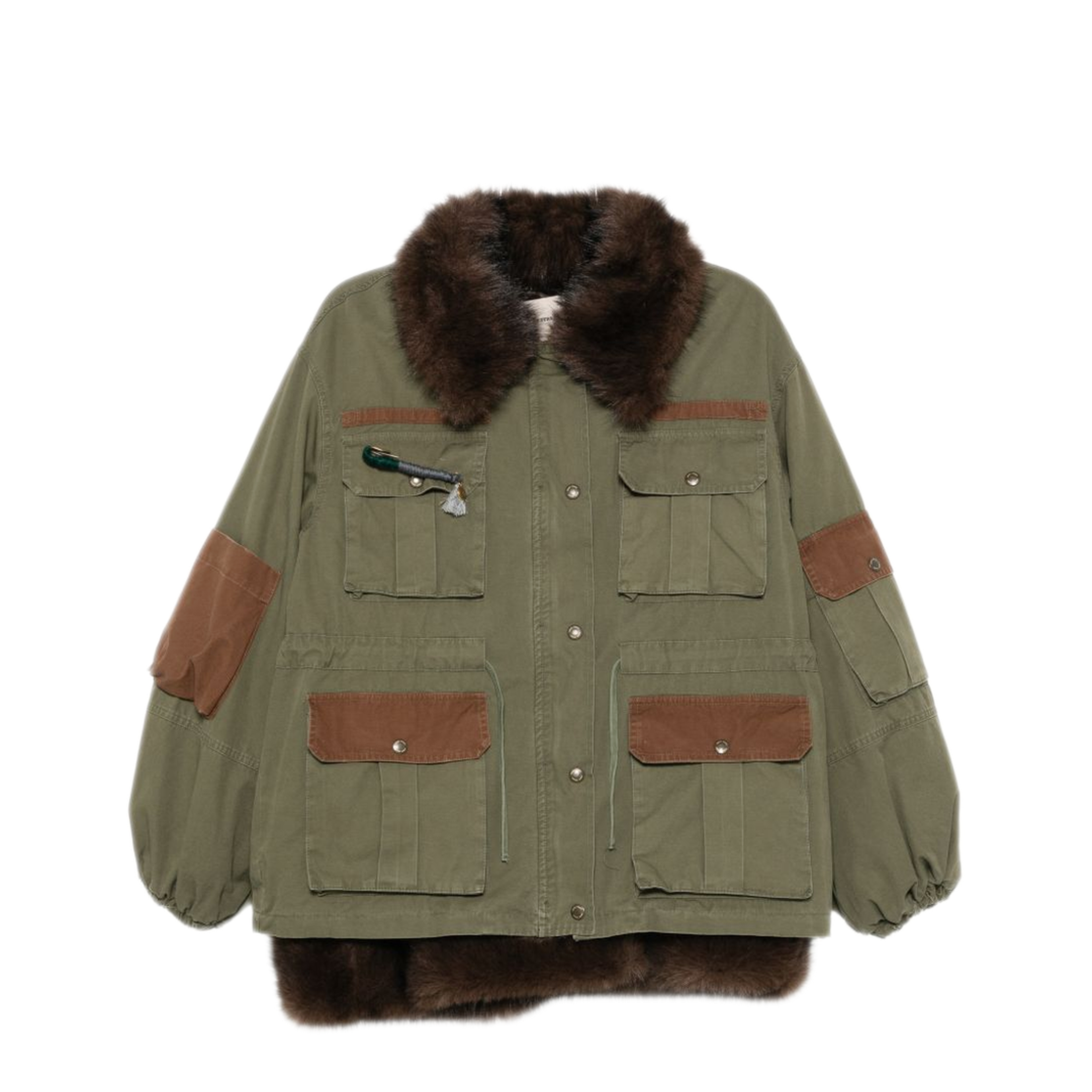 MAYFEYR - Front Street - Green Faux Fur Detail Parka Coat - 3831600