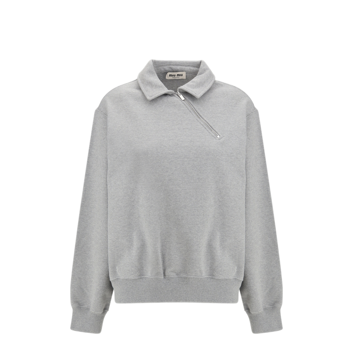 MAYFEYR - Miu Miu - Sweatshirt With Oblique Zip Closure - MJLA04SOOO18S8F0031