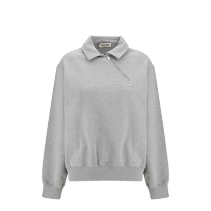 MAYFEYR - Miu Miu - Sweatshirt With Oblique Zip Closure - MJLA04SOOO18S8F0031