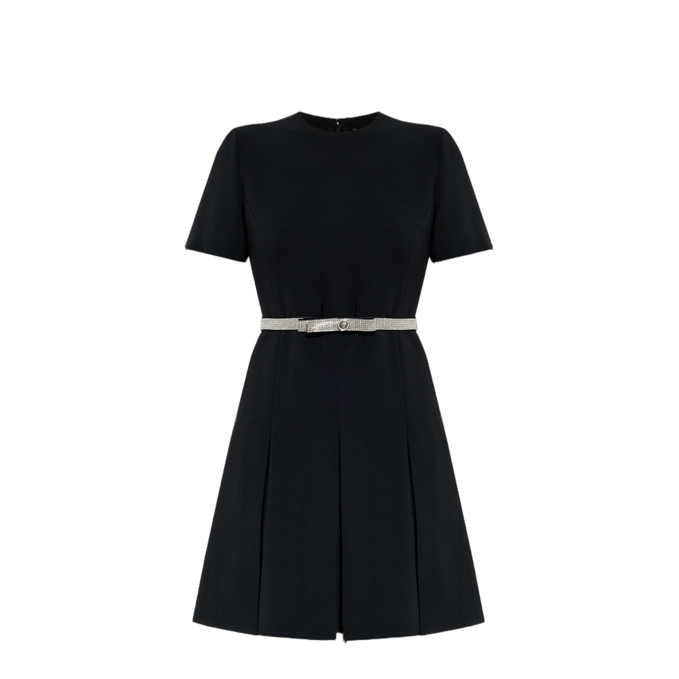 Crystal-Embellished Belt Cocktail Dress