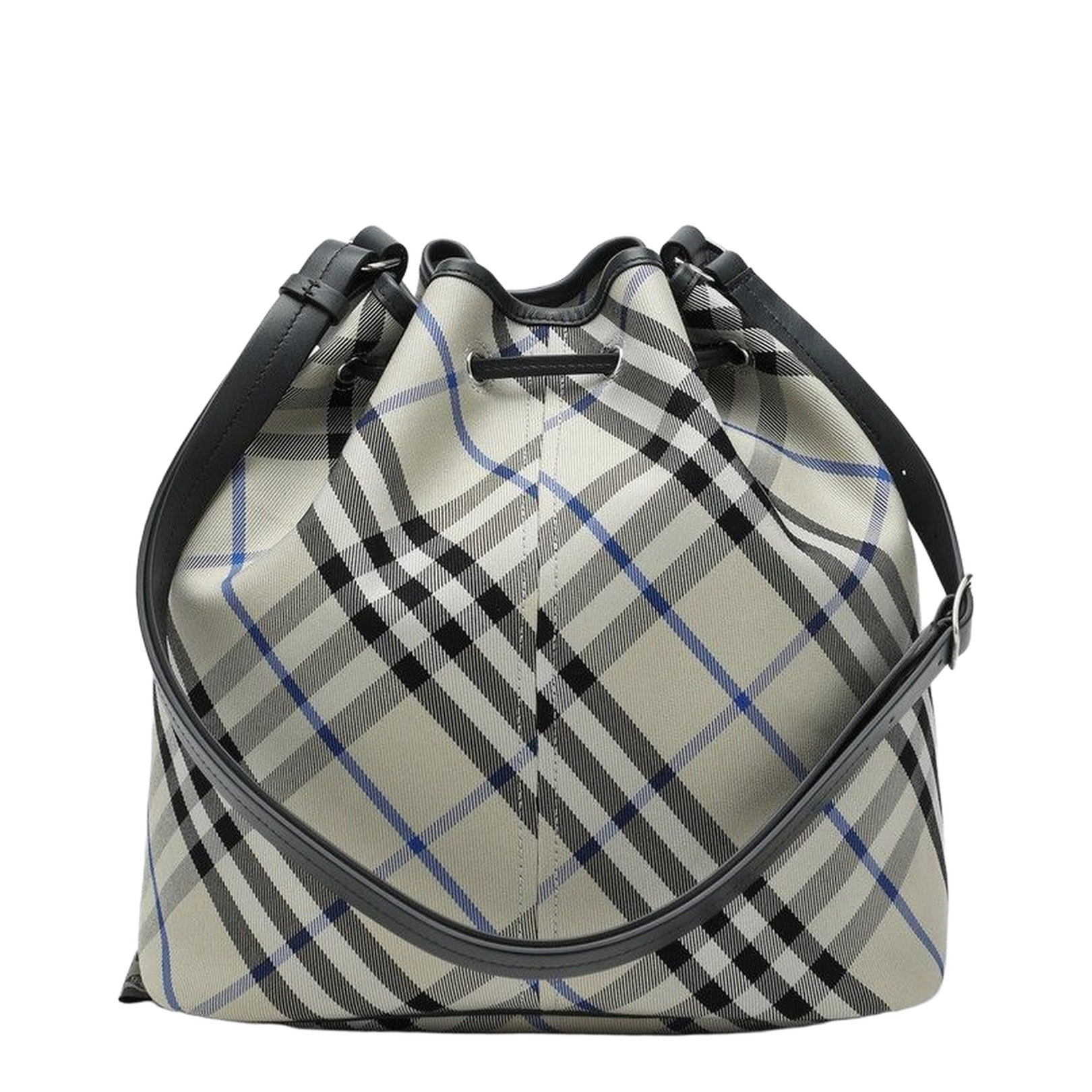 Medium Bucket Bag with Lichen-Colour Check Pattern