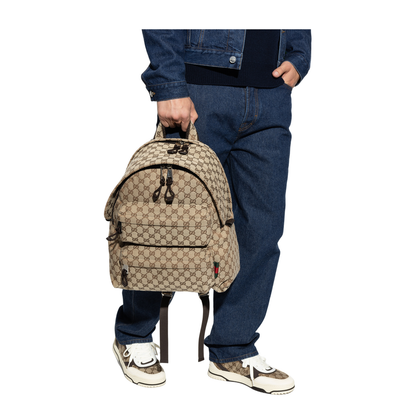 GG Canvas Medium Backpack - Beige