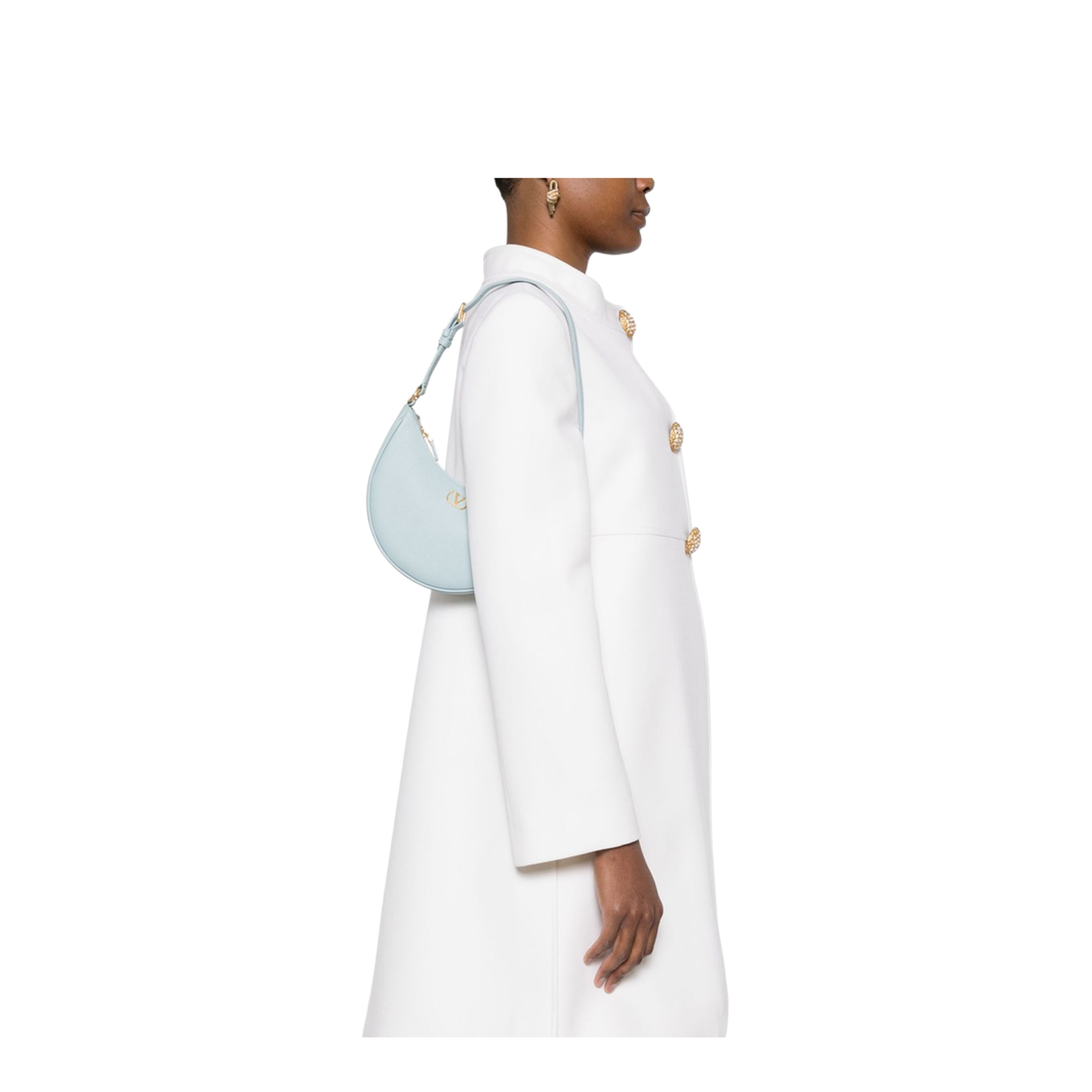 VLogo Signature Mini Leather Hobo Bag