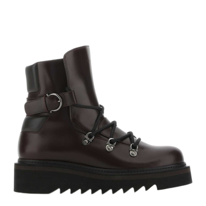 MAYFEYR - Ferragamo - Aubergine Leather Elimo Ankle Boots - 01D9517567741CGANACHEBROWN