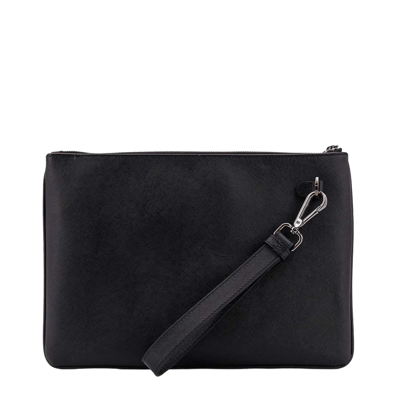 Nylon Clutch Bag with Iconic Logo Embroidery