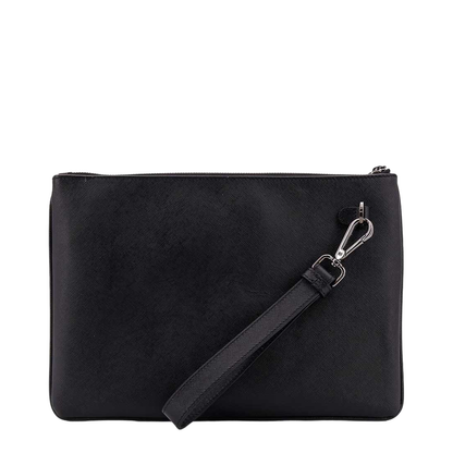 Nylon Clutch Bag with Iconic Logo Embroidery