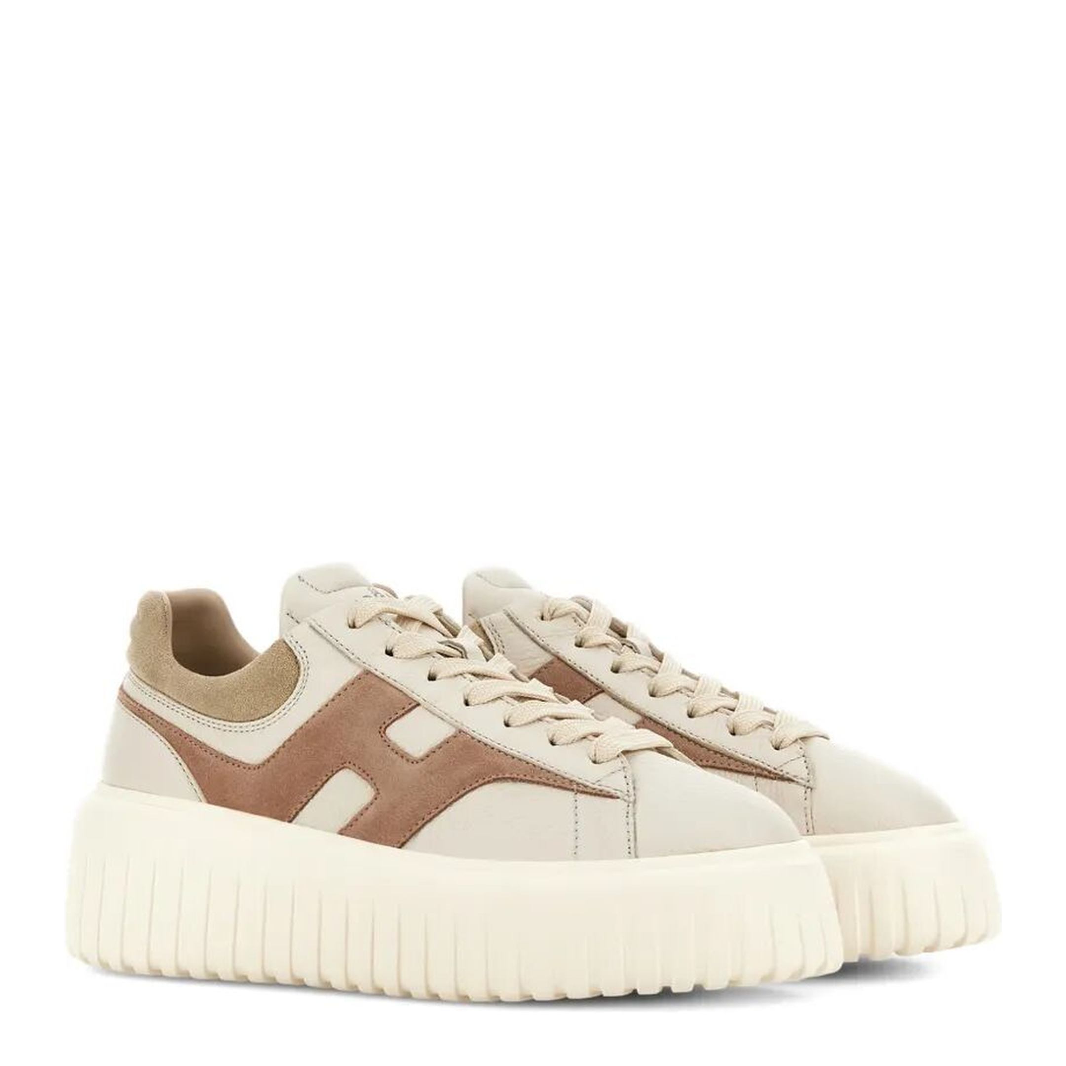 MAYFEYR - Hogan - H-Stripes Leather And Suede Sneakers - HXW6450FE91UXI