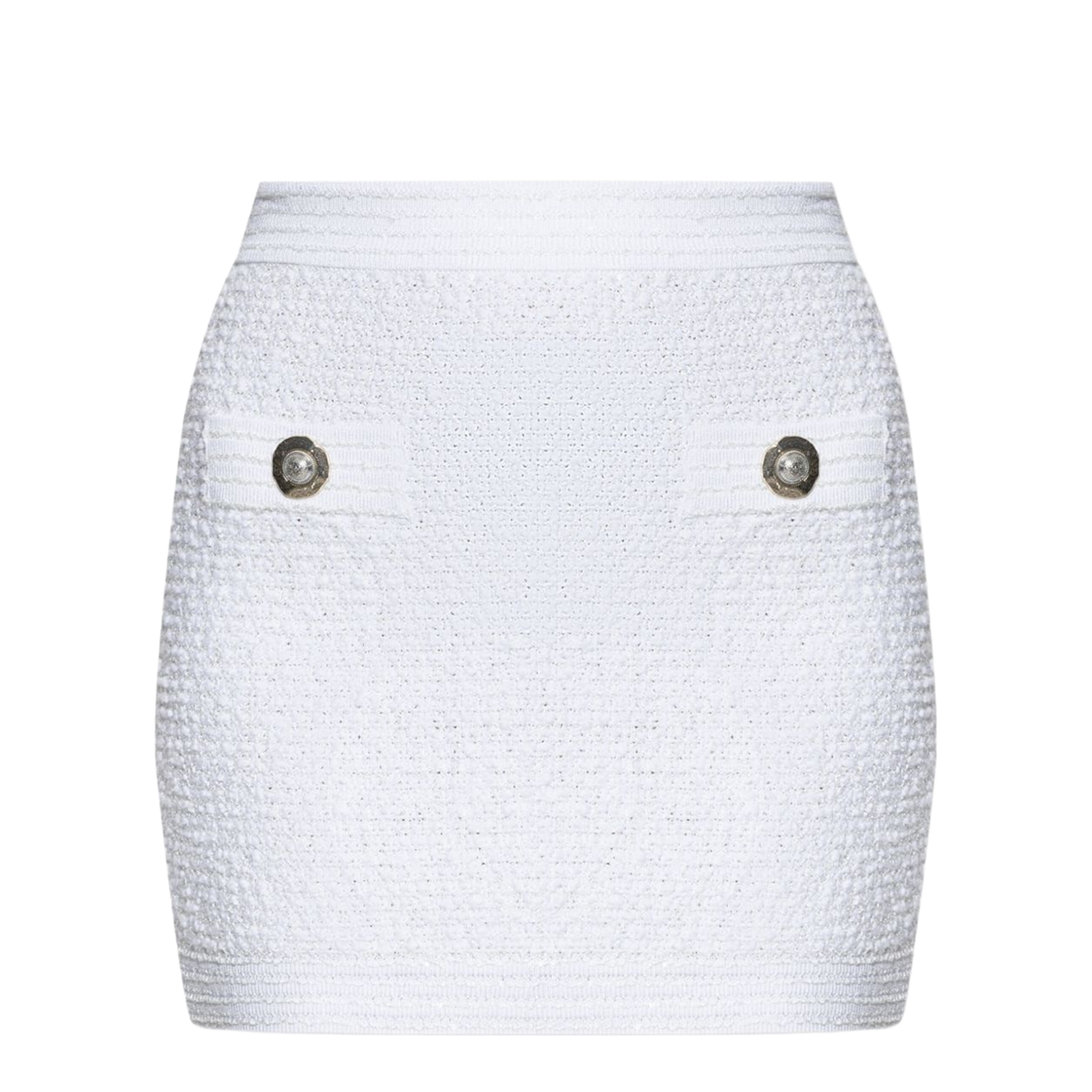 Short Tweed Skirt with Applications