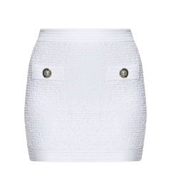 Short Tweed Skirt with Applications