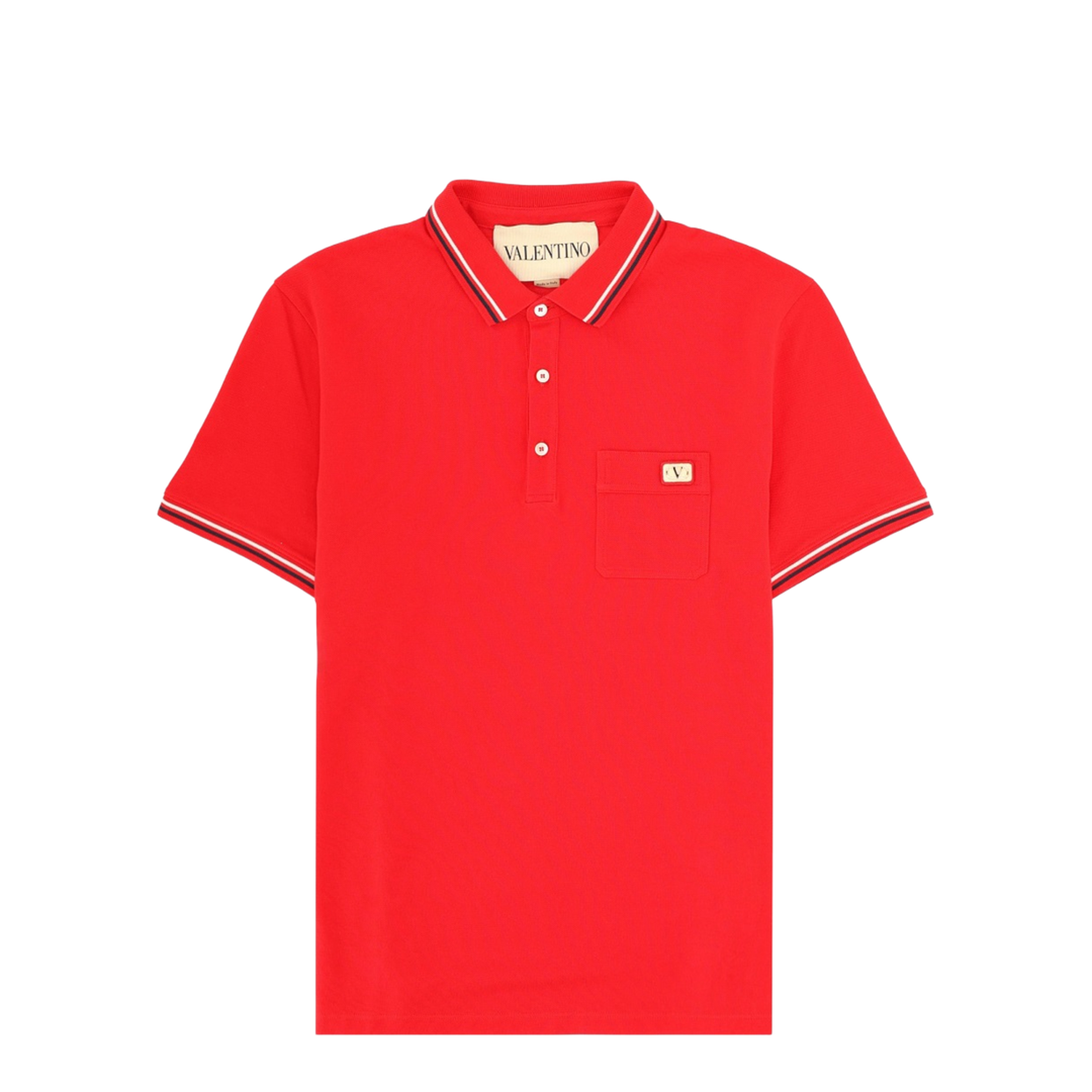 Red Cotton Polo Shirt