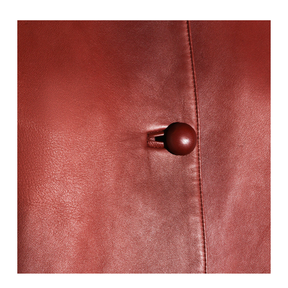 Short Burgundy Jacket in Plongé Nappa Leather