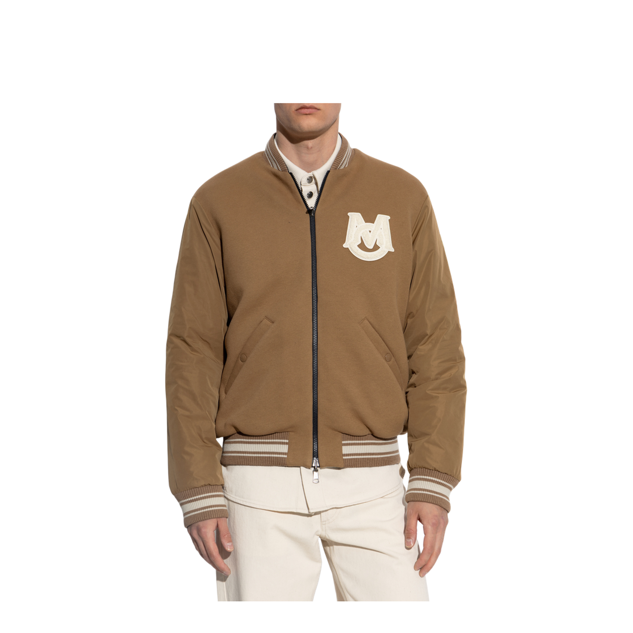 Camel Beige Vennes Reversible Down Bomber Jacket