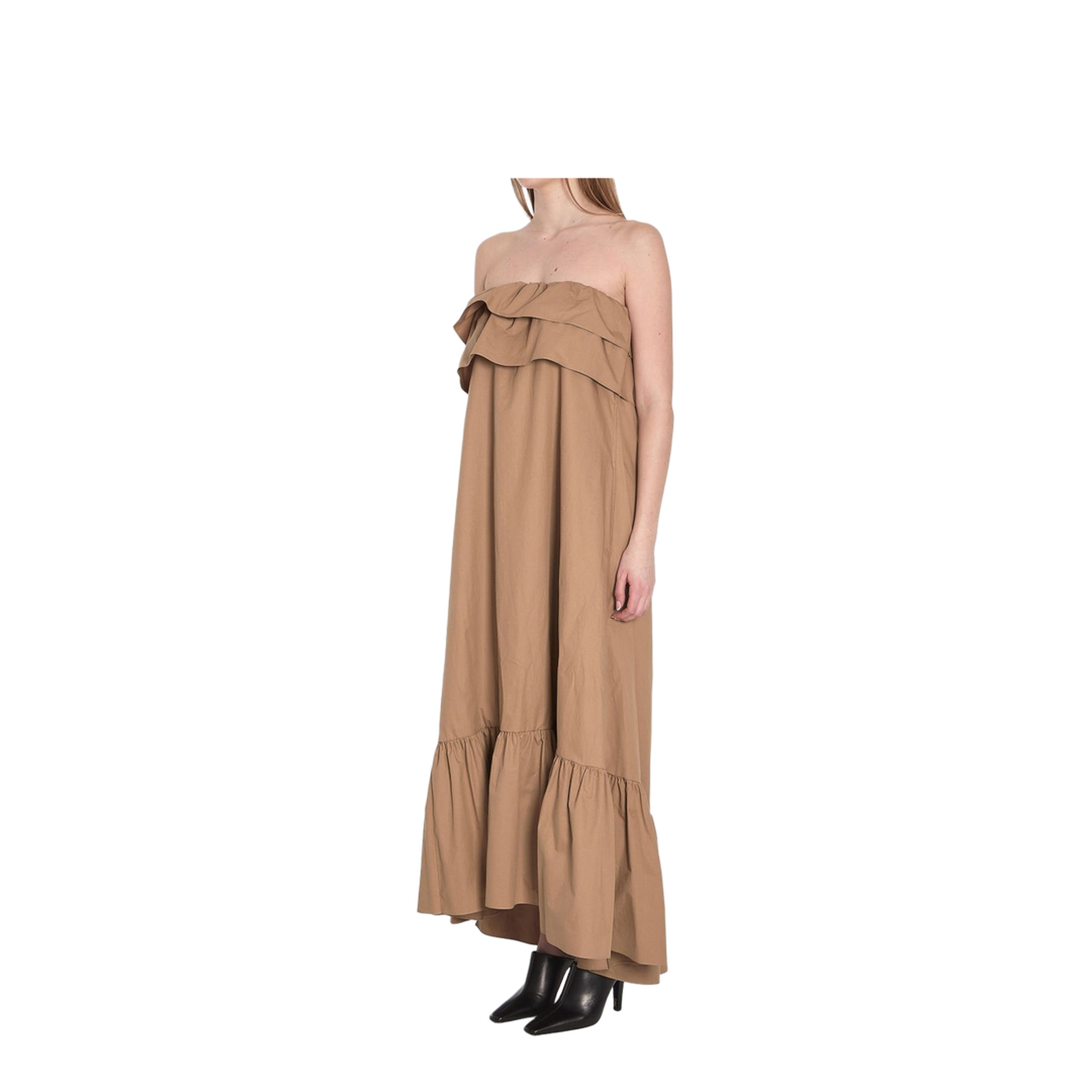 Cotton Twill Ruffle Dress