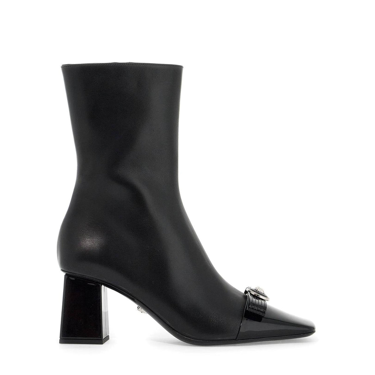 Versace gianni ribbon leather ankle boots with