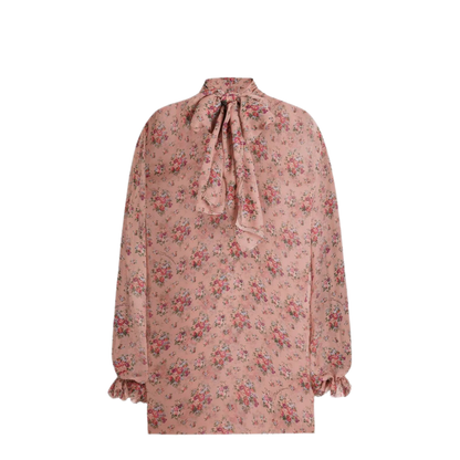 MAYFEYR - Dolce & Gabbana - Small Flower Bouquets-Print Chiffon Top - F7BL0TIS10FHF5XK