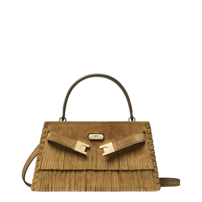 Lee Radziwill Mini Suede Fringe Top-Handle Bag - Wild Tabacco
