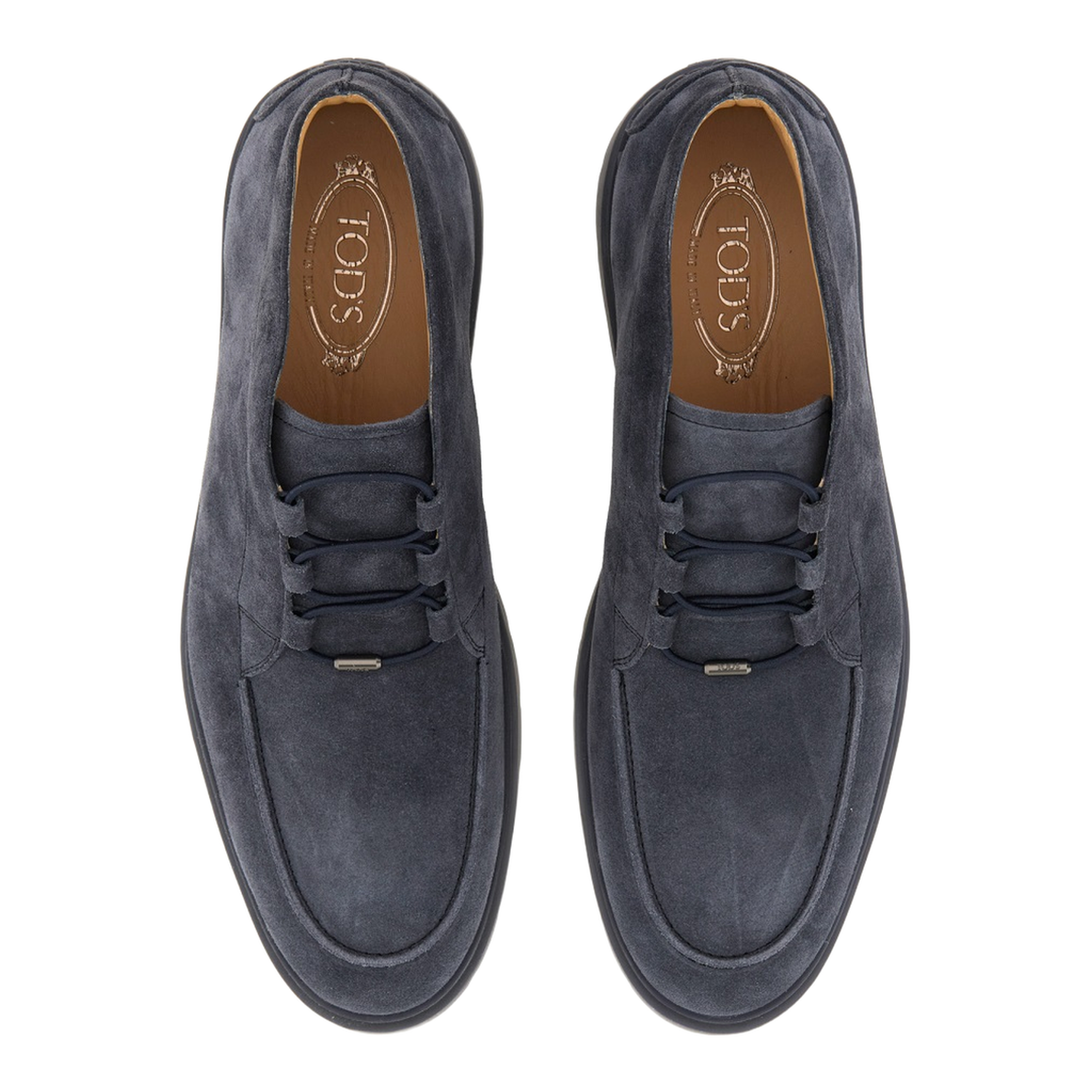 Blue Front Lace-Up Fastening Round Toe Branded Insole