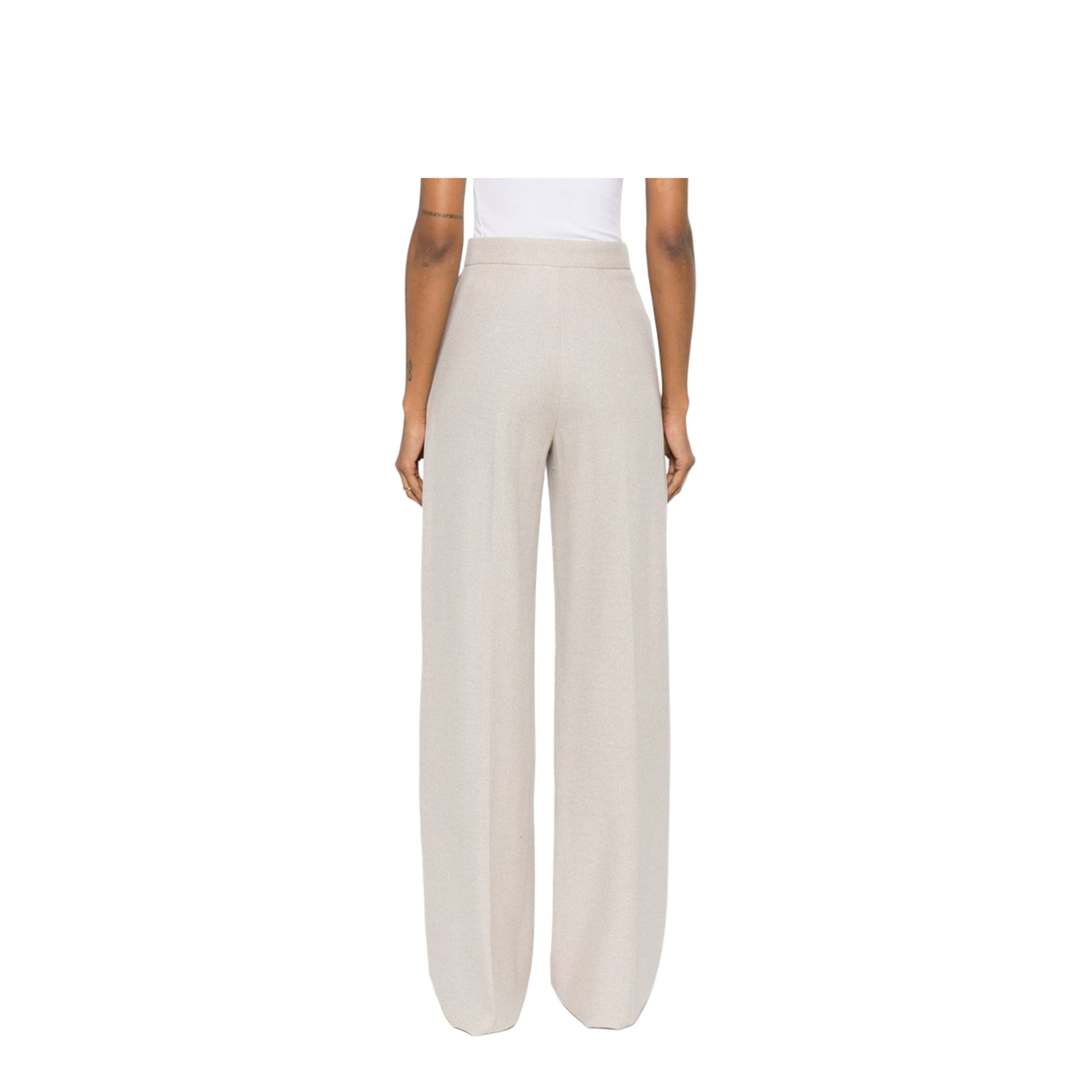 Linen Blend Wide-Leg Trousers