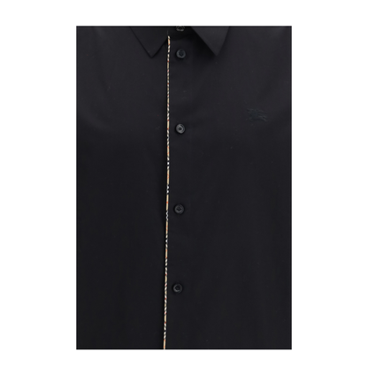 MAYFEYR - Burberry - Cotton Shirt With Check Trims - 8127275