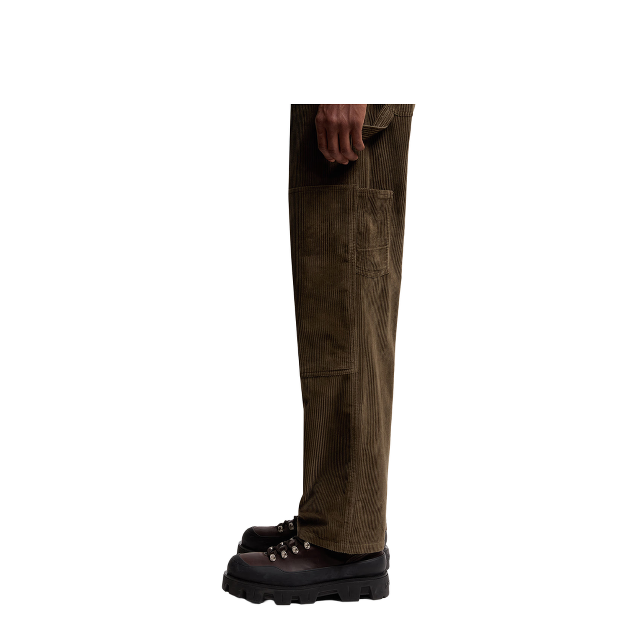 Casual Pants Suede Dark Brown