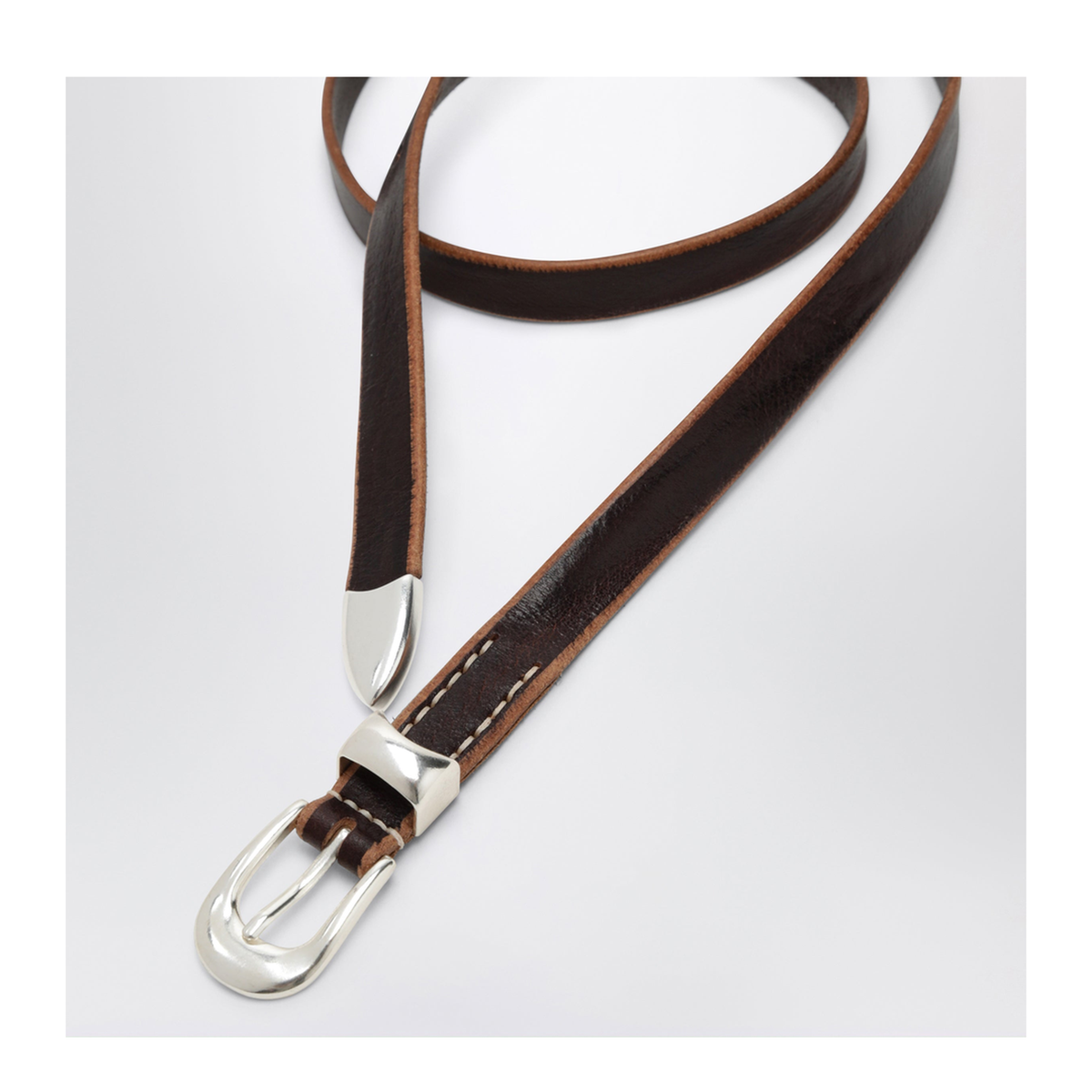 MAYFEYR - Our Legacy - Olega Belt In Brown Calfskin Leather - A2208BBRLEBR