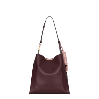Medium Day Hobo Bag in Burgundy