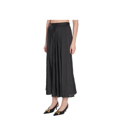 Satin Asymmetric Draped Skirt