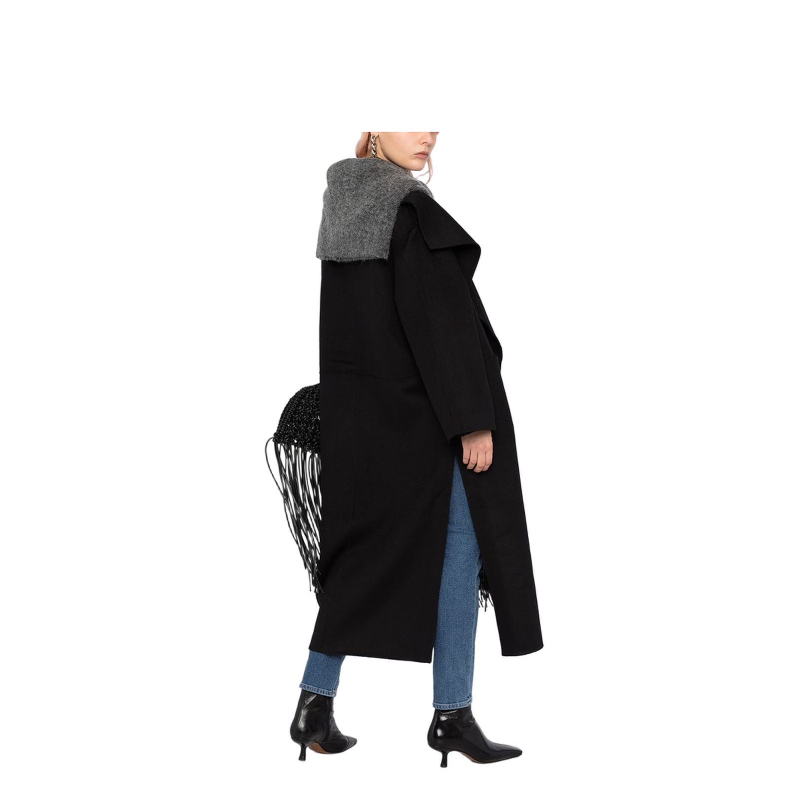 Oversized Black Wool Coat