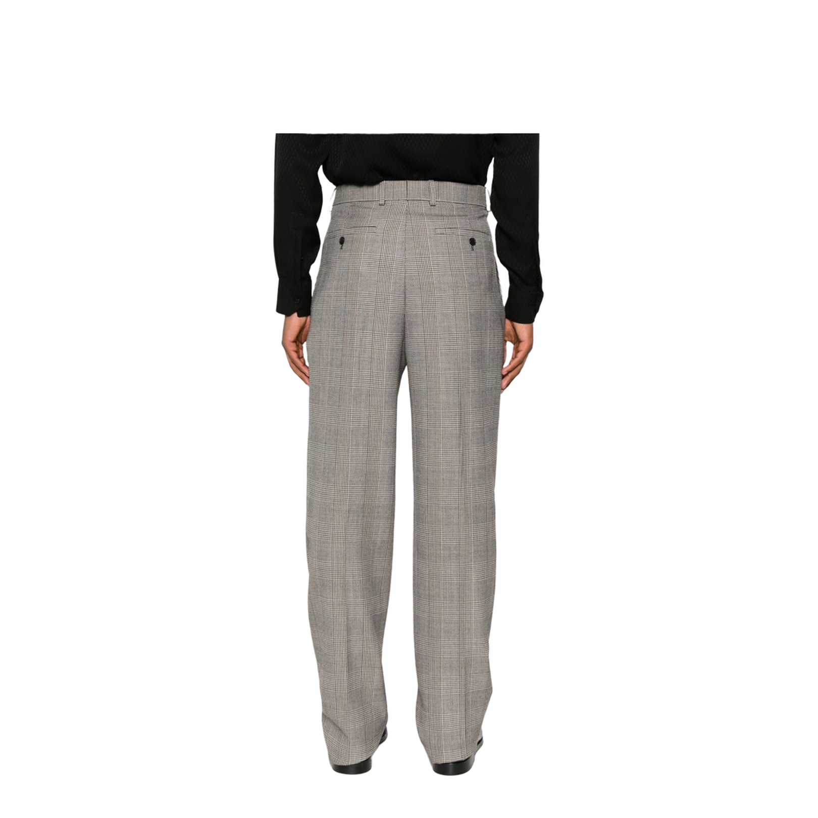 High-Waisted Pants in Prince of Wales Wool