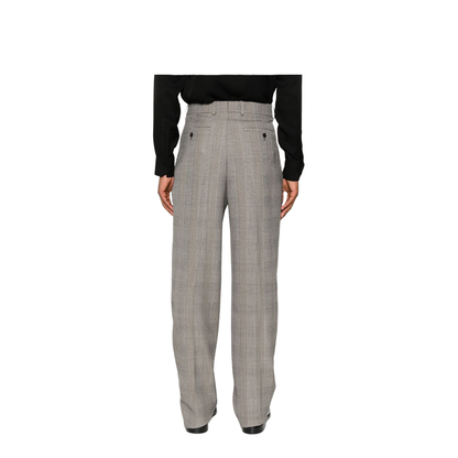 High-Waisted Pants in Prince of Wales Wool