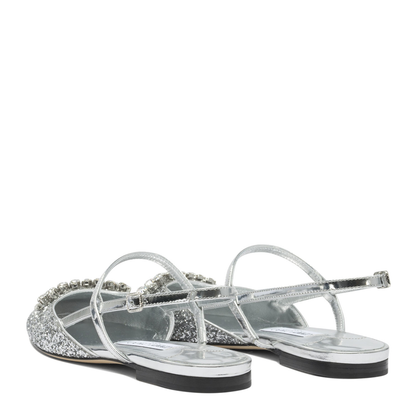 MAYFEYR - Jimmy Choo - Belinda Slingback Ballet Flats - BELINDASBFLATJDPSILVERSILVER