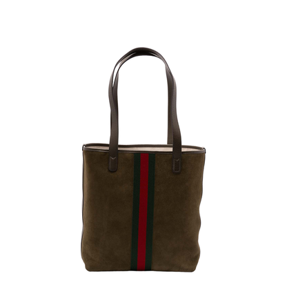 Ophidia Medium Tote Bag Dark Green Suede