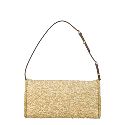 DeVain Small Cloqué Jacquard Shoulder Bag - Gold