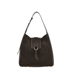 Trend Calf Leather Hobo Bag - Brown