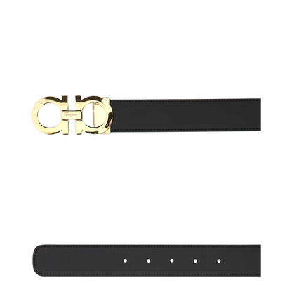 MAYFEYR - Ferragamo - Black Leather Reversible Belt - 675542586940NERHIC