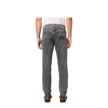 Tapered Jeans with Logo Embroidery