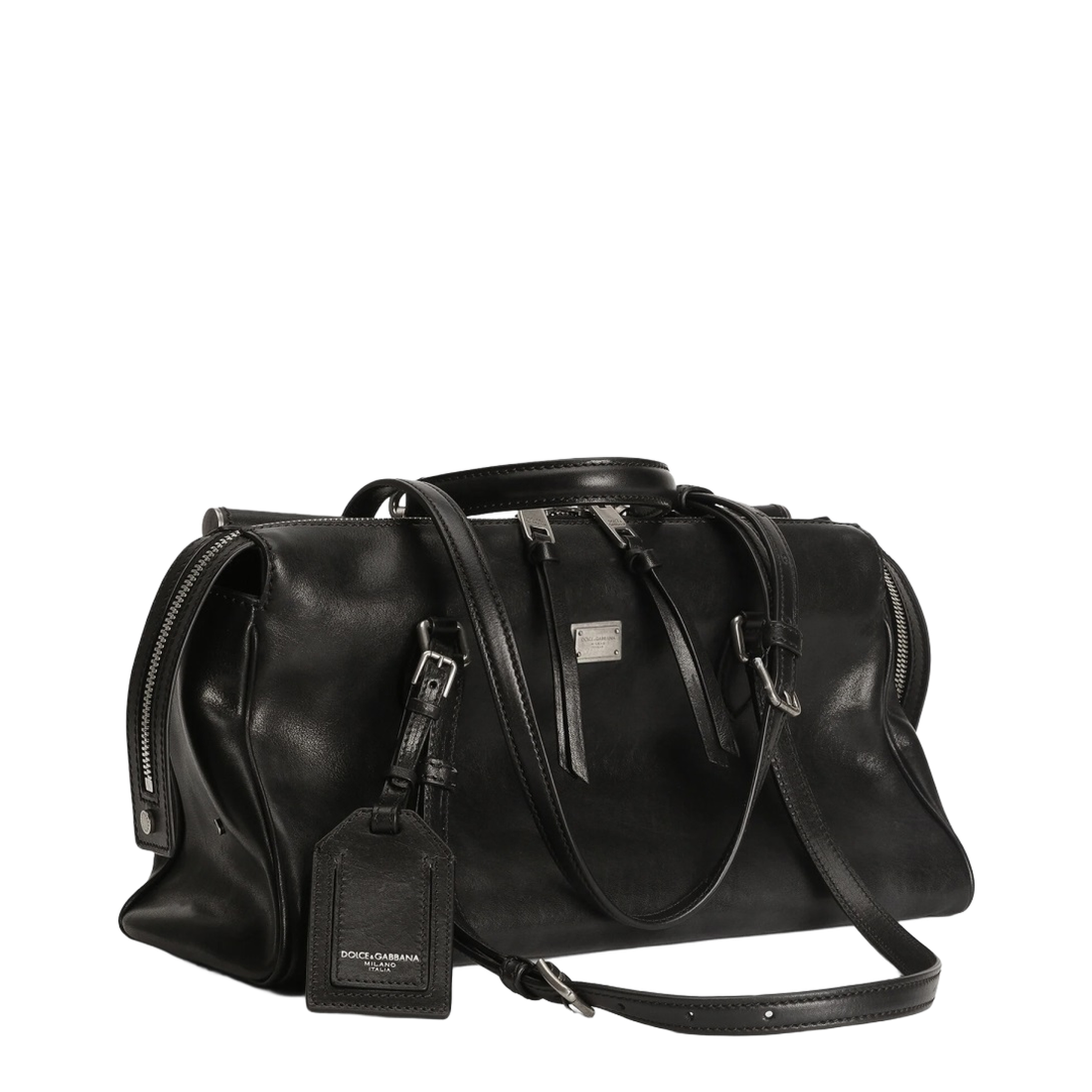 Vittoria Medium Calfskin Top Handle Bag - Black