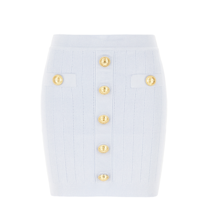 Light Blue Viscose Blend Miniskirt