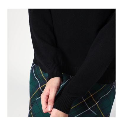 Black Turtleneck Sweater with Crossed Details