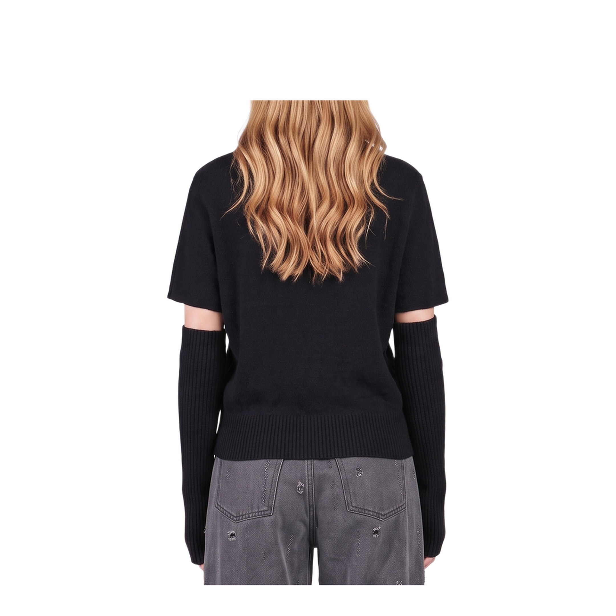 MAYFEYR - Federica Tosi - Black Wool Cashmere Blend Knit Sweater - 3200935229