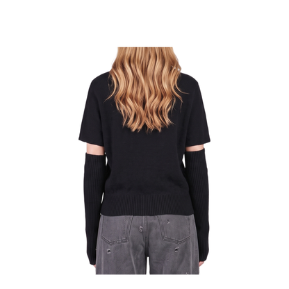 MAYFEYR - Federica Tosi - Black Wool Cashmere Blend Knit Sweater - 3200935229