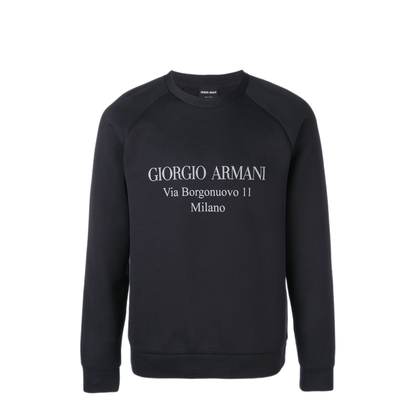 MAYFEYR - GIORGIO ARMANI - Borgonuovo 11 Cotton Double Jersey Sweatshirt - 3GSM81SJSXZUBVN