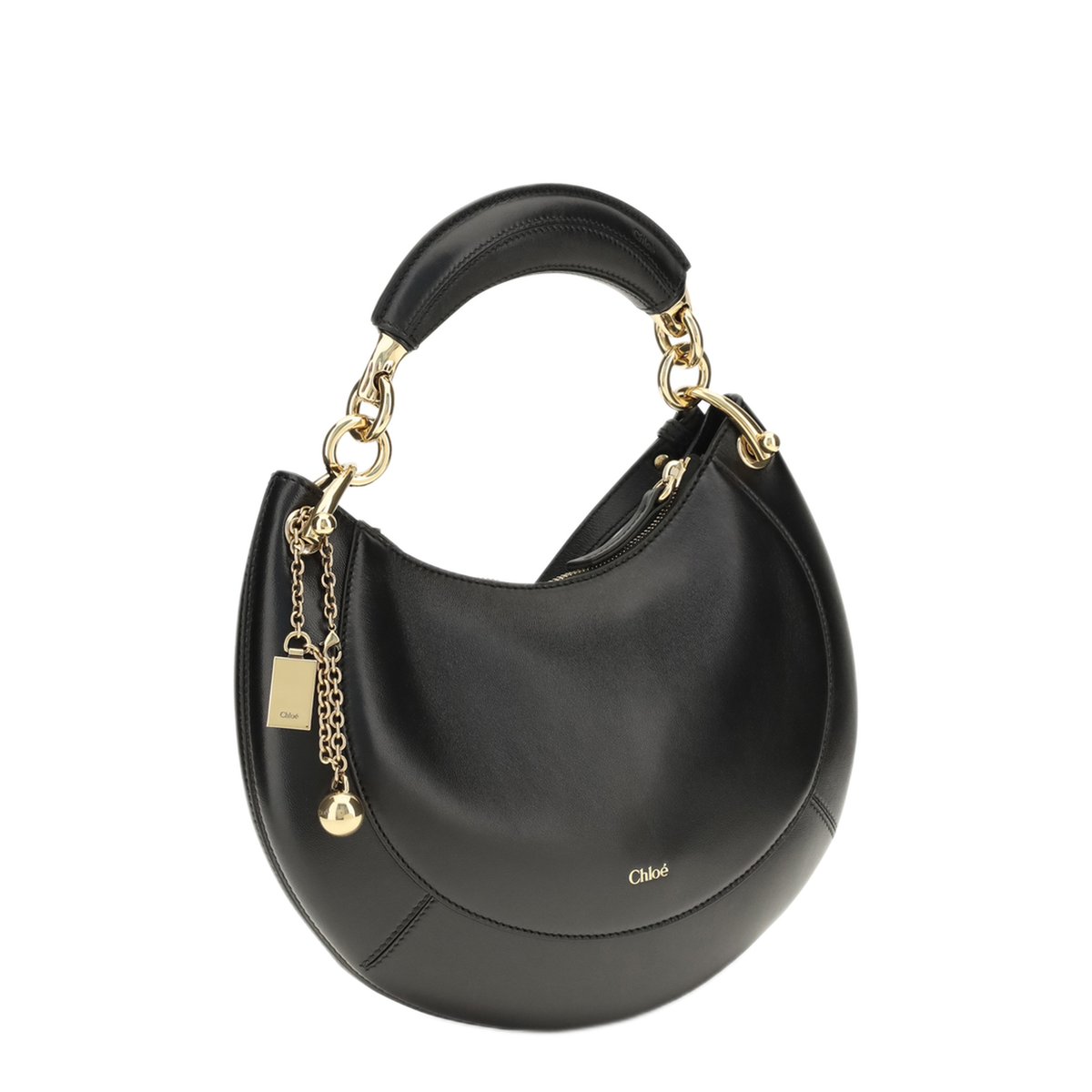 Banana Small Lambskin Hobo - Black