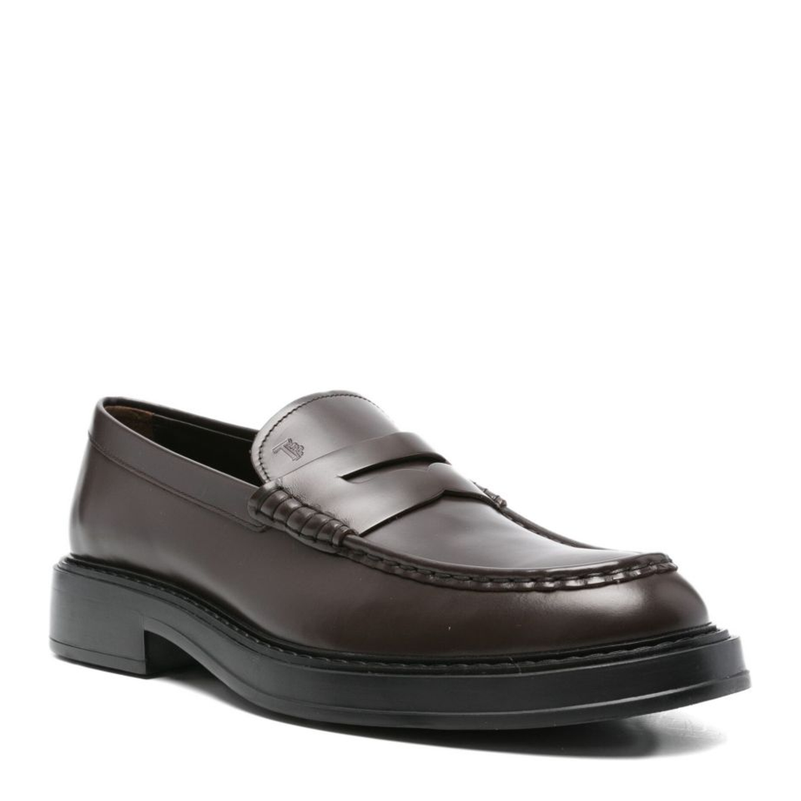 Chocolate Brown Calf Leather Flat Sole Slip-On