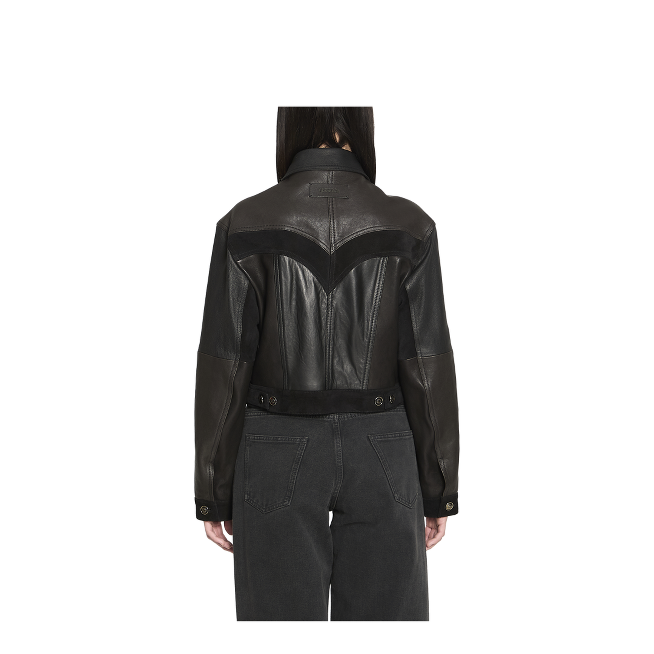Slim-fit leather blouson