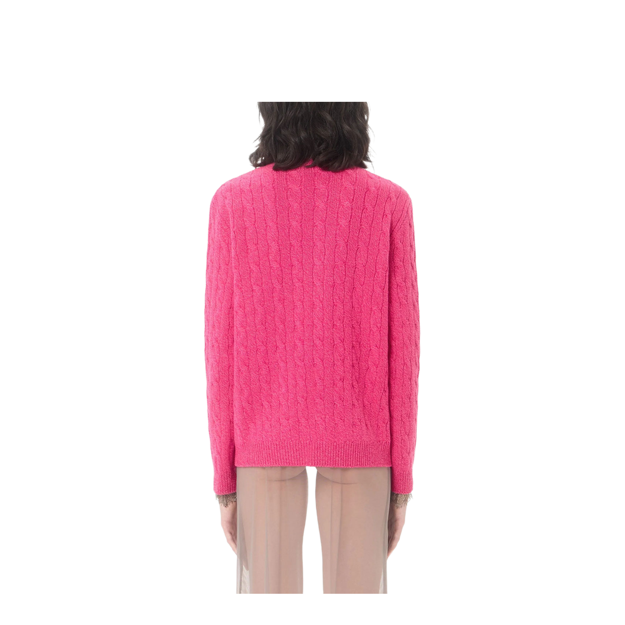 MAYFEYR - Valentino - Wool Mouliné Cable-Knit Sweater - BKC75DADH
